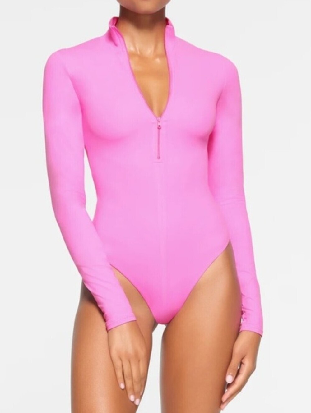 SKIMS Fits Everybody Zip Bodysuit | Neon Orchid XL